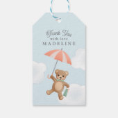 Classic Teddy Bear Pastel Baby shower Cadeaulabel (Achterkant)