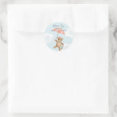 Classic Teddy Bear Pastel Baby shower Ronde Sticker (Tas)