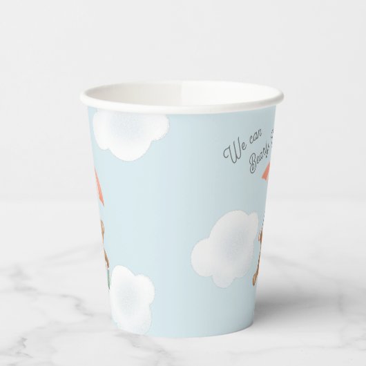 Classic Teddy Bear Pastel Barly Wait Baby shower Papieren Bekers (Links)