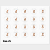 Classic Teddy Bear Roze Baby shower Ronde Sticker (Vel)
