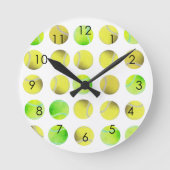 Classic Tennis Ball Pattern Player White Ronde Klok (Voorkant)