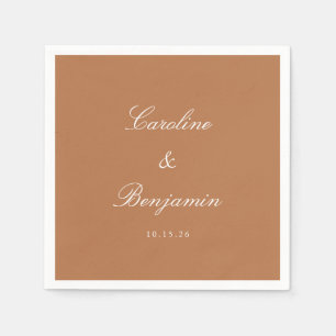 Classic Terracotta Script Elegant Wedding Custom Servet