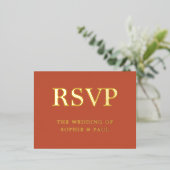 Classic Terracotta Song Choice Folie RSVP-kaart Folie Uitnodiging Briefkaart (Staand Voorkant)