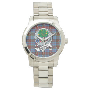 Classic Timeless Clan Anderson Modern Badge Tartan Horloge
