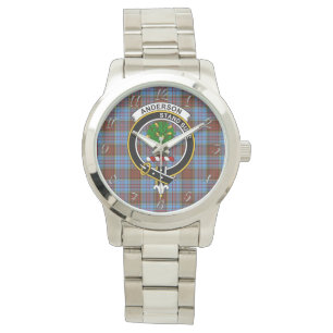 Classic Timeless Clan Anderson Modern Tartan Pset Horloge