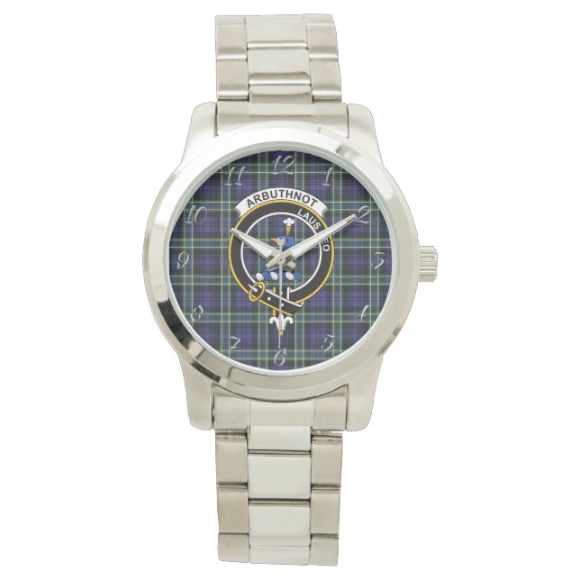 Classic Timeless Clan Arbuthnot Tartan Pset Gift Horloge (Voorkant)