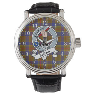 Classic Timeless Clan Balfour Modern Badge Tartan Horloge