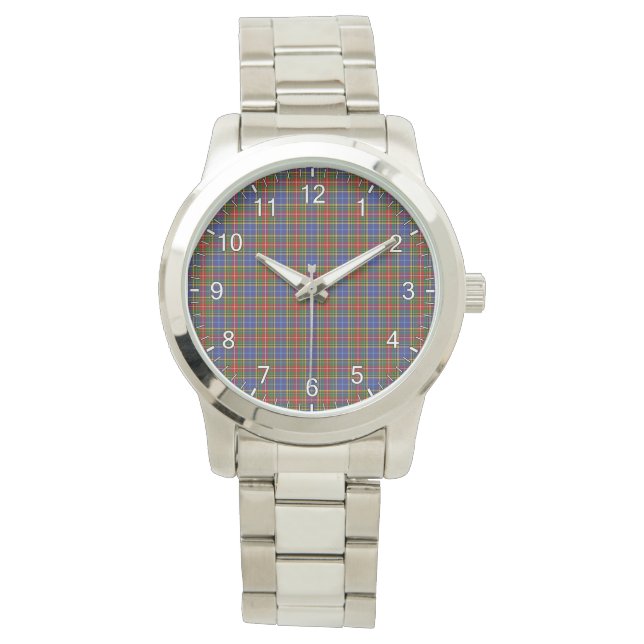 Classic Timeless Clan Bethune Tartan Pset Gift Horloge (Voorkant)