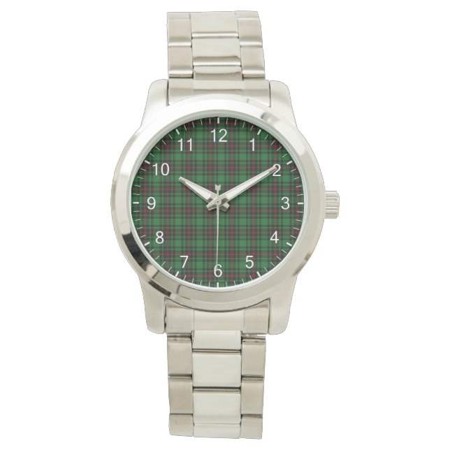 Classic Timeless Clan Beveridge Tartan Pset Gift Horloge (Voorkant)