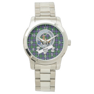 Classic Timeless Clan Blair Modern Badge Tartan Horloge
