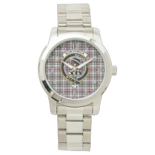 Classic Timeless Clan Borthwick Tartan Badge Pset Horloge