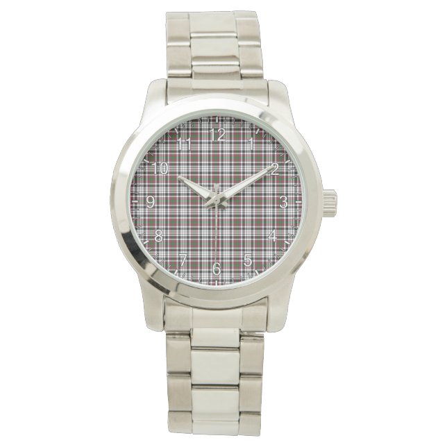 Classic Timeless Clan Borthwick Tartan Pset Gift Horloge (Voorkant)