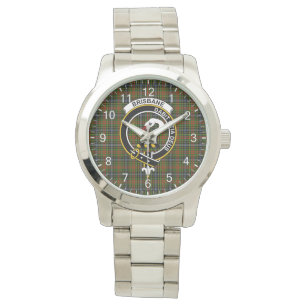 Classic Timeless Clan Brisbane Tartan Badge Pset Horloge