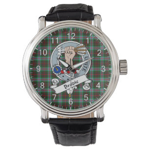 Classic Timeless Clan Brodie Modern Tartan Badge Horloge