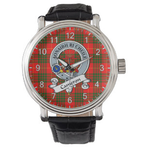 Classic Timeless Clan Cameron Modern Badge Tartan Horloge