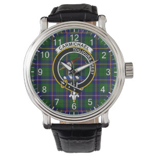 Classic Timeless Clan Carmichael Modern Tartan Bad Horloge