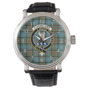 Classic Timeless Clan Cathcart Tartan Badge Pset Horloge
