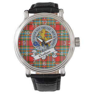 Classic Timeless Clan chattan Modern Badge Tartan Horloge
