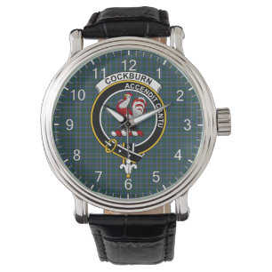 Classic Timeless clan Cockburn Modern Tartan Badge Horloge