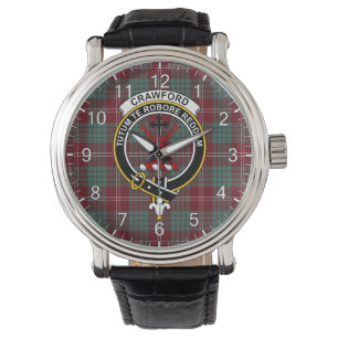 Classic Timeless Clan Crawford Badge Tartan Watch Horloge