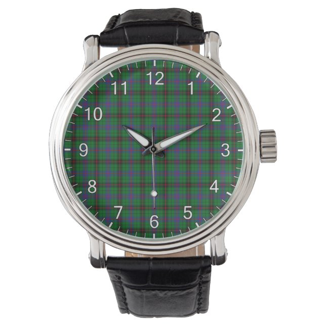 Classic Timeless Clan Davidson Modern Tartan Horloge (Voorkant)