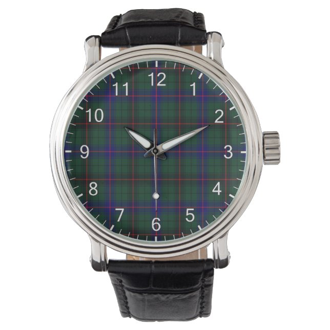 Classic Timeless Clan Davidson Tartan Plays Gift Horloge (Voorkant)