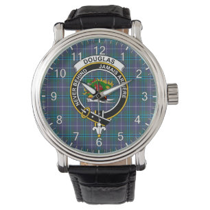 Classic Timeless Clan Douglas Tartan Badge Pset Horloge