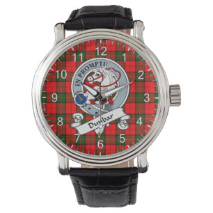 Classic Timeless Clan Dunbar Modern Badge Tartan Horloge