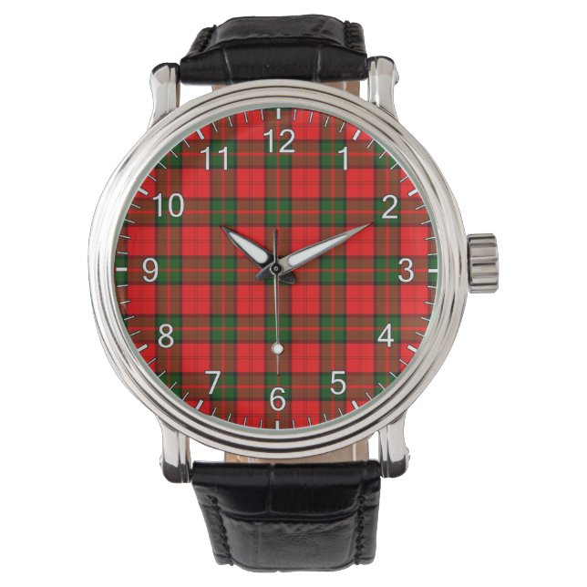 Classic Timeless Clan Dunbar Modern Tartan Horloge (Voorkant)