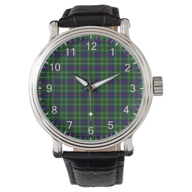 Classic Timeless Clan Duncan Modern Tartan Pset Horloge (Voorkant)