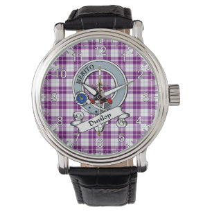 Classic Timeless Clan Dunlop Dress Badge Tartan Horloge