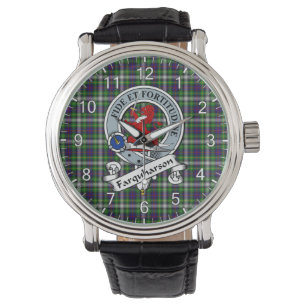 Classic Timeless Clan Farquharson Badge Tartan Horloge