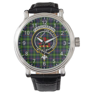 Classic Timeless Clan Farquharson Modern Tartan Horloge
