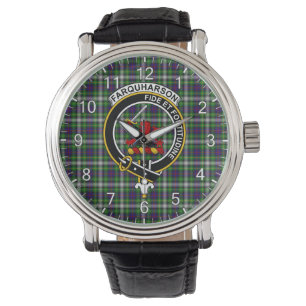 Classic Timeless Clan Farquharson Tartan Badge Horloge