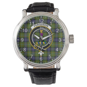 Classic Timeless Clan Ferguson Tartan Badge Pset Horloge