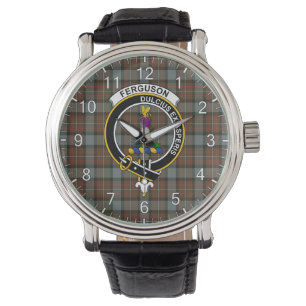 Classic Timeless Clan Ferguson Weathered Tartan Ba Horloge