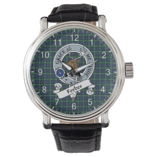 Classic Timeless Clan forbes Modern Badge Tartan Horloge