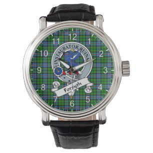 Classic Timeless Clan Forsyth Modern Badge Tartan Horloge