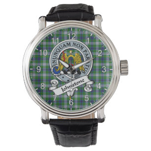 Classic Timeless Clan Johnston Dress Badge Tartan Horloge