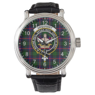 Classic Timeless Clan Urquhart Tartan Badge Pset Horloge