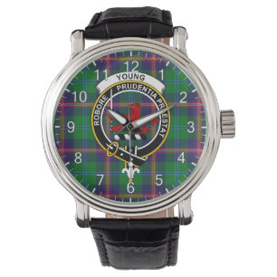 Classic Timeless Clan Young Tartan Badge Pset Horloge