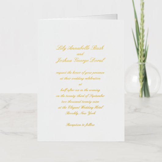 Classic Timeless Wedding Foil Invitation (Recto)