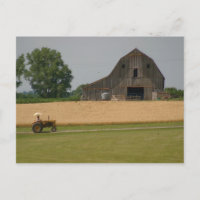 Classic Tractor & Barn-Briefkaart