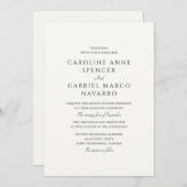 Classic Traditional Formal Wedding Invitation (Devant / Derrière)