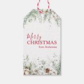 Classic Traditional Greenery Merry Christmas Cadeaulabel (Voorkant)