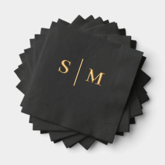 Classic Traditional Monogram Wedding Folie Servetten
