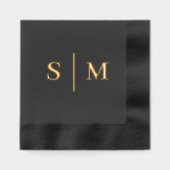 Classic Traditional Monogram Wedding Folie Servetten (Voorkant)