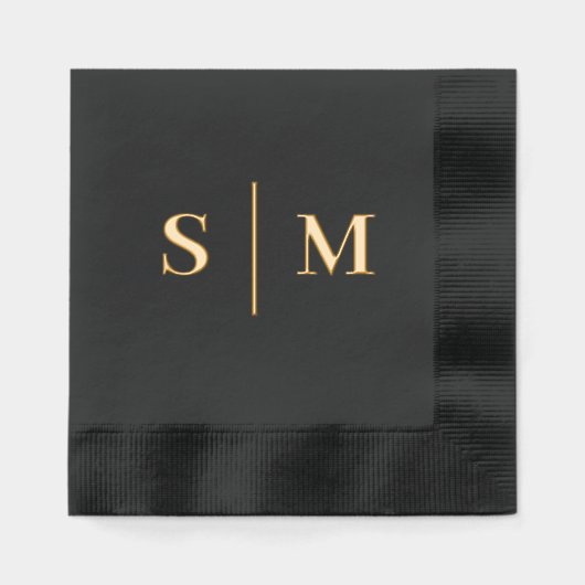 Classic Traditional Monogram Wedding Folie Servetten (Voorkant)