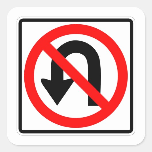 Classic très amusant No U Turn Sticker Set (Devant)