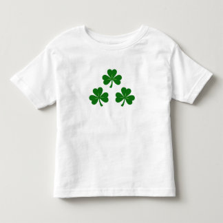 Classic Trio of Lucky Green Shamrocks St. Patrick’ Kinder Shirts